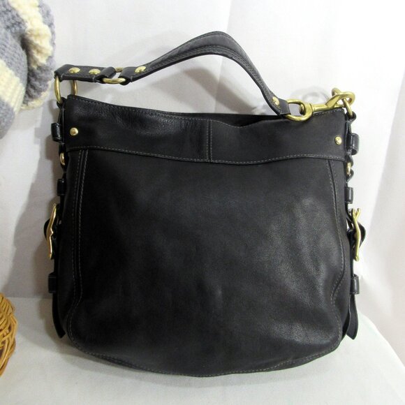 XL ZOE EDITORIAL BAG NEAR MINT CONDITION BLACK LEATHER BRASS HARDWARE - Picture 2 of 16